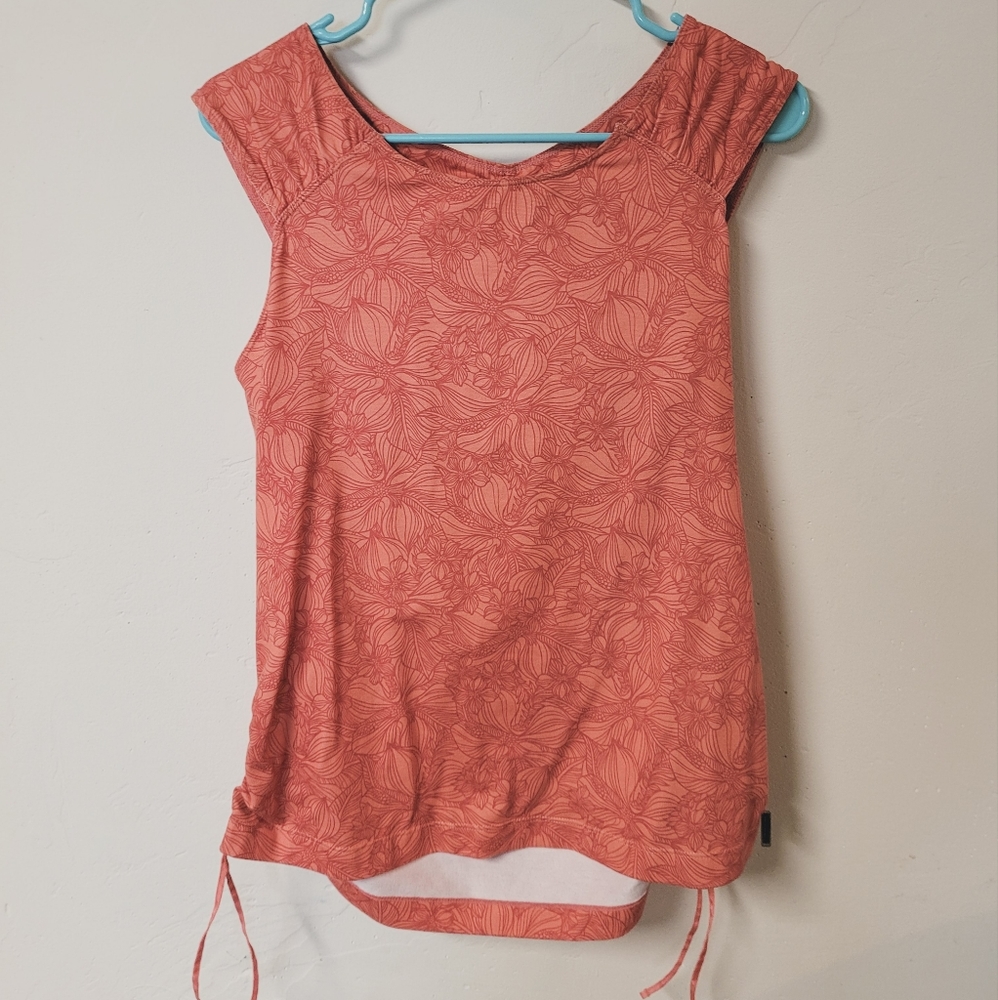 Merrell tank top, orange flower print,  size large